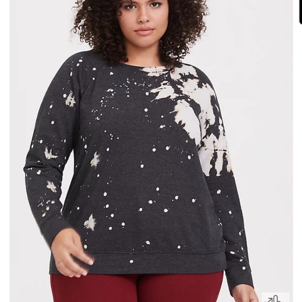 Torrid Black Acid Splatter Pullover Sweater